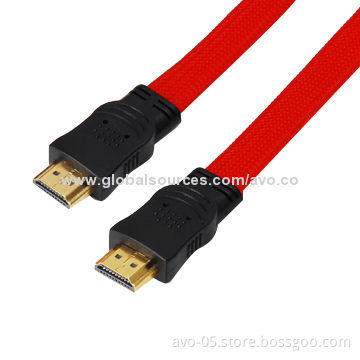 Flat HDMI Cables, PVC Molded Connector with Up to 21.6Gbps Maximum Data Transfer Rate